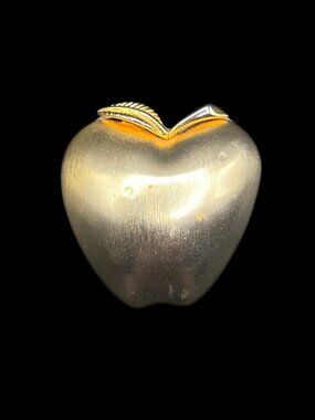 Vintage 1980s Gold-Toned  Apple Brooch Gift for Teachers